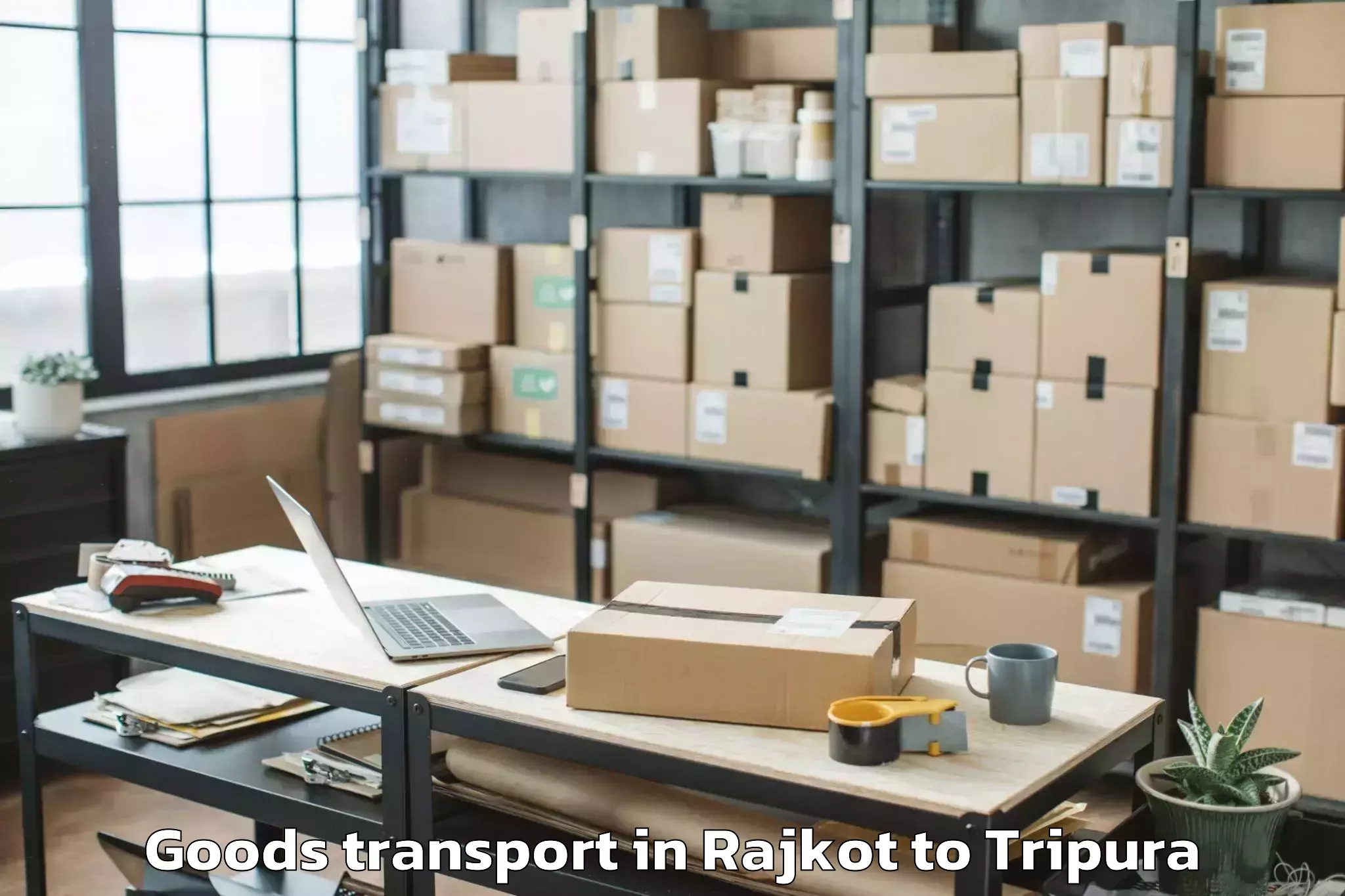 Discover Rajkot to Manughat Goods Transport